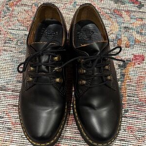 Dr Martens Black Leather Women's Shoes, Platform with Chunky Heel size 39